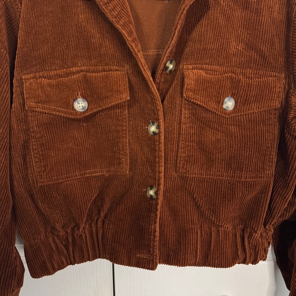 TGLA rust brown corduroy cropped jacket size small - Picture 2 of 7
